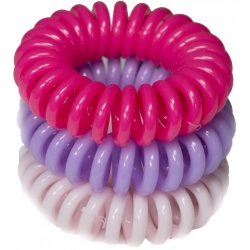 RONNEY S28 MAT funny ring bubble - Profesjonalne gumki do włosów 3 sztuki 3,5 cm - neon różowy, lawendowy, pudrowy róż